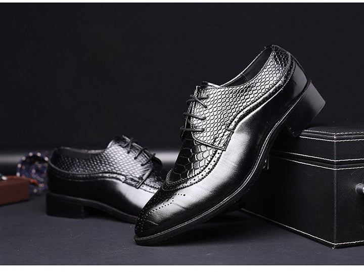 new spring men flats lace up male business oxfords men leather shoes - Muhaab