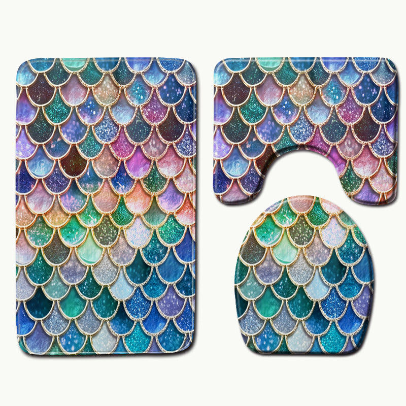 3 pcs shiny mermaid bathroom set - Muhaab