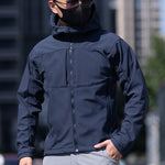 Mens Fleece-lined Lightweight Windproof Hooded Shell Jacket