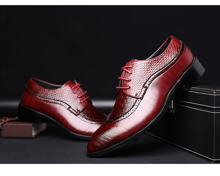 new spring men flats lace up male business oxfords men leather shoes - Muhaab