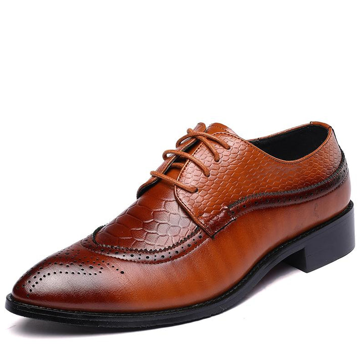 new spring men flats lace up male business oxfords men leather shoes - Muhaab