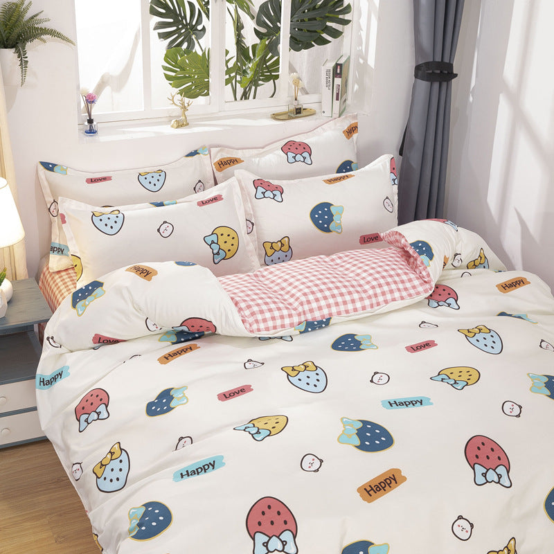 Candy Bedding Four Piece Home Textile Washed Cotton