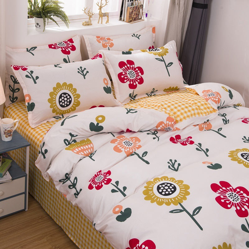 Candy Bedding Four Piece Home Textile Washed Cotton