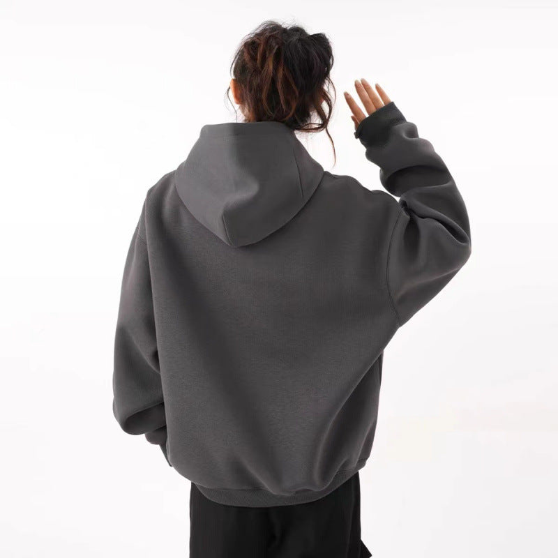 Hooded Sweater Men's Autumn Fashion Brand Simple All-matching Fleece-lined