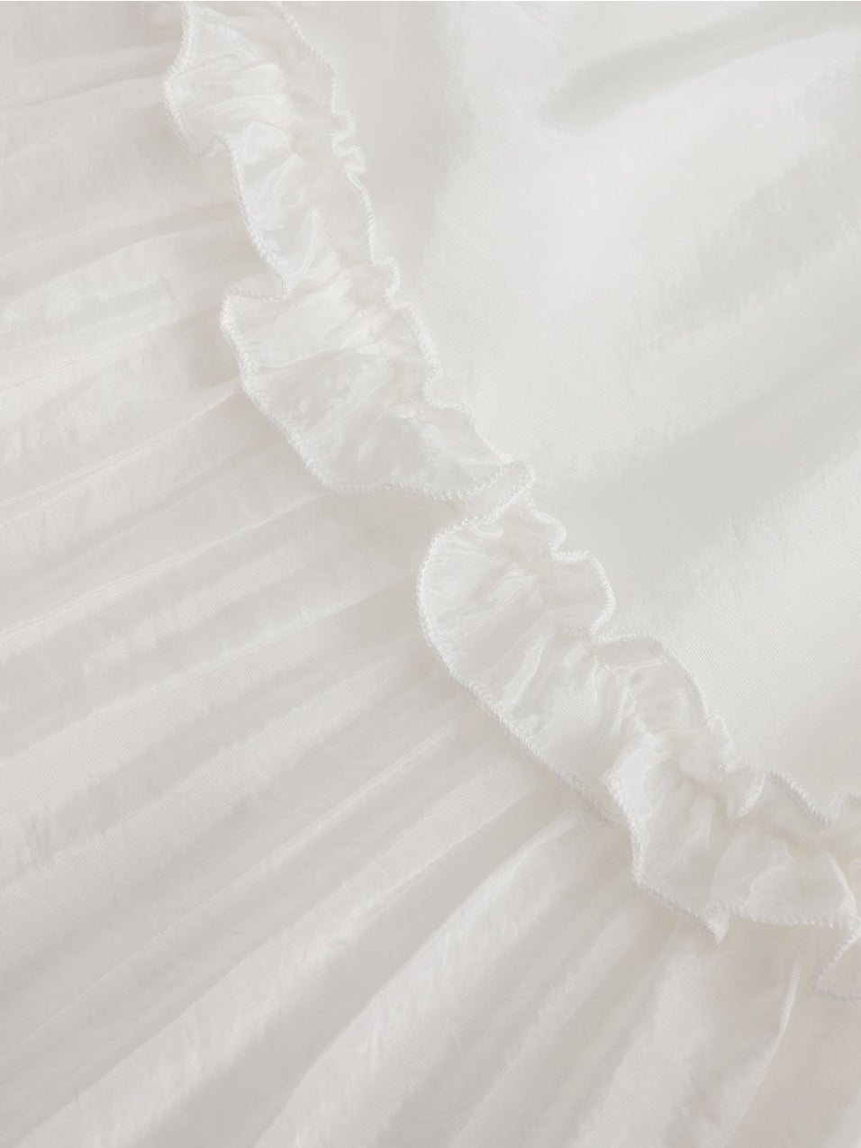 100% Cotton A-Line Ruffled White Cake Skirt