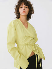 V-Neck Criss-Crossed Layered Blouse