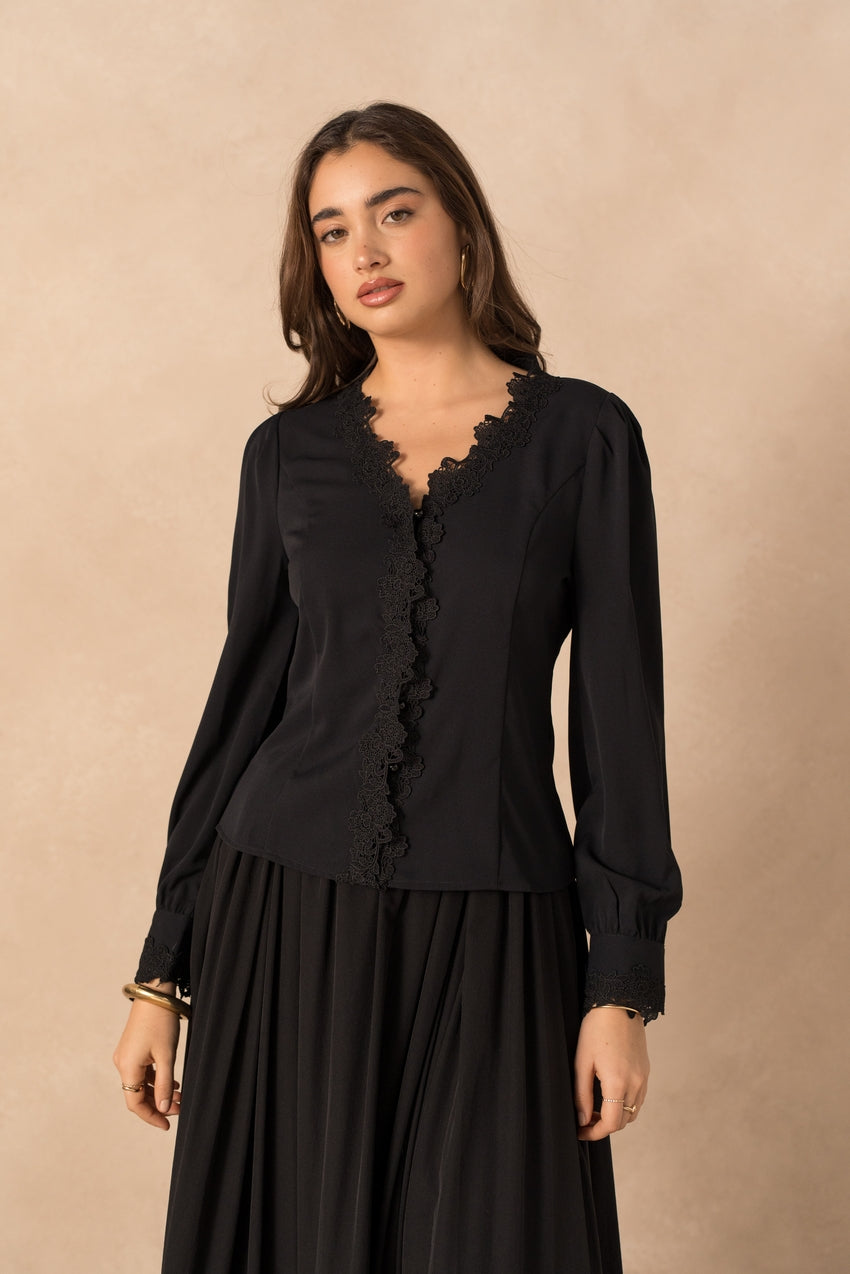 Lace Trimmed Blouse``