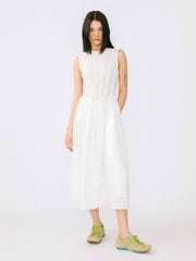 Pure Cotton Sleeveless White Dress