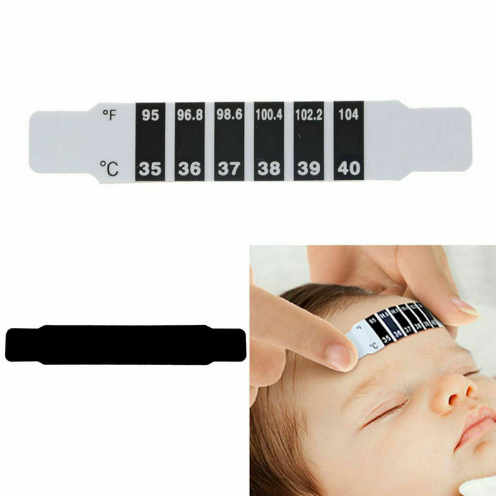 10X FOREHEAD THERMOMETER STRIP HEAD FEVER SCAN BABY ADULT CHECK TEST TEMPERATURE - Muhaab