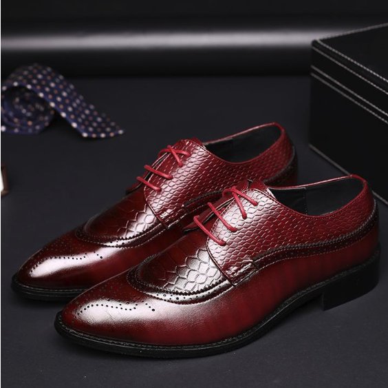 new spring men flats lace up male business oxfords men leather shoes - Muhaab