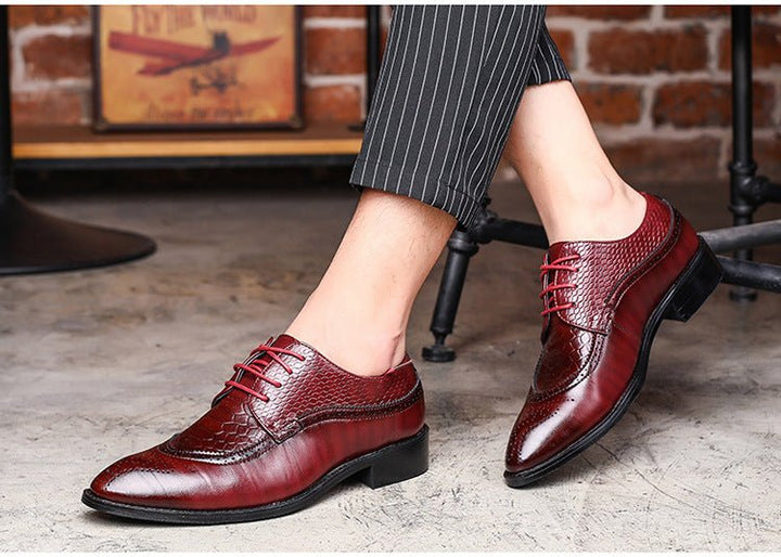 new spring men flats lace up male business oxfords men leather shoes - Muhaab