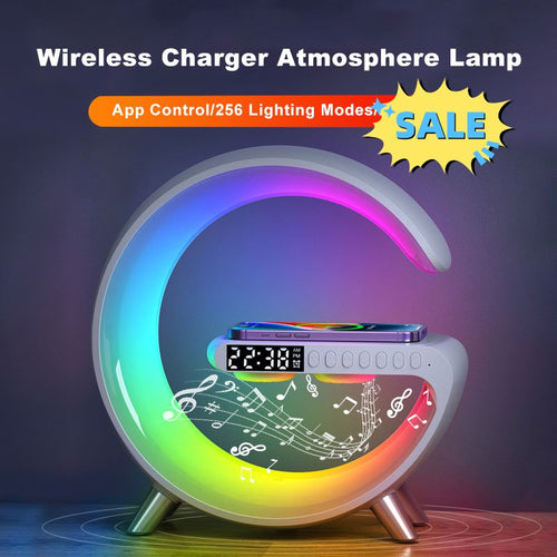 2024 New Intelligent LED Lamp Bluetooth Speake Wireless Charger Atmosphere Lamp App Control For Bedroom Home Decor - Muhaab