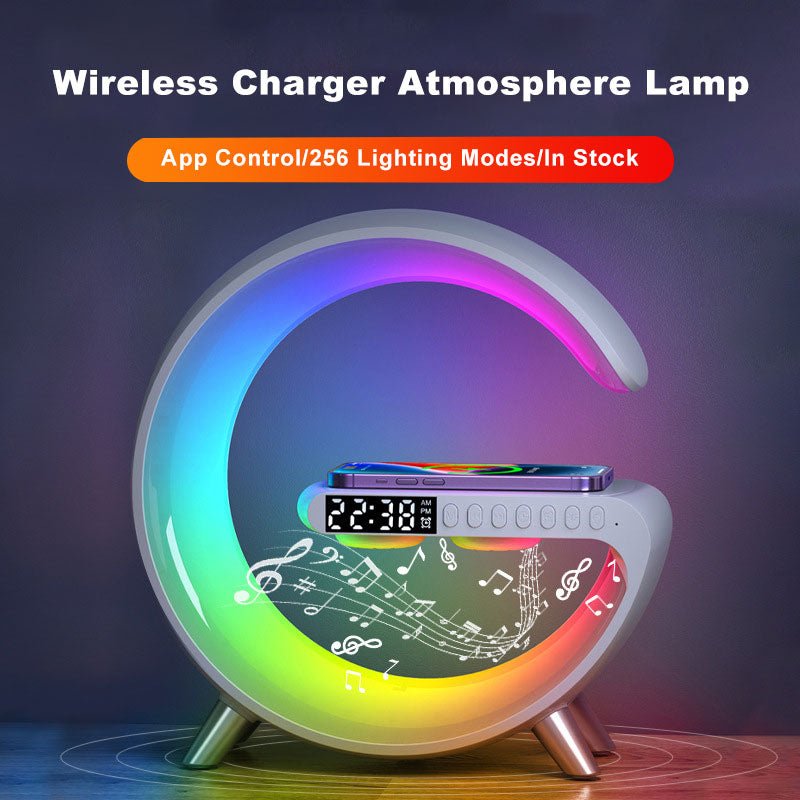 2024 New Intelligent LED Lamp Bluetooth Speake Wireless Charger Atmosphere Lamp App Control For Bedroom Home Decor - Muhaab