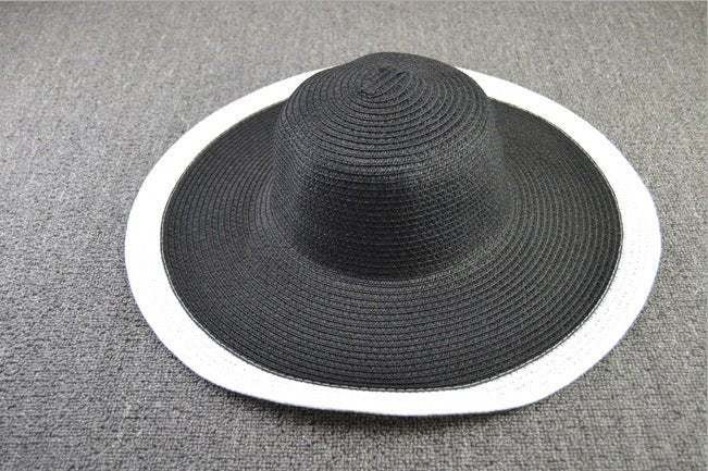 25CM Wide Brim Oversized Beach Hats For Women Large Straw Hat UV Protection - Muhaab