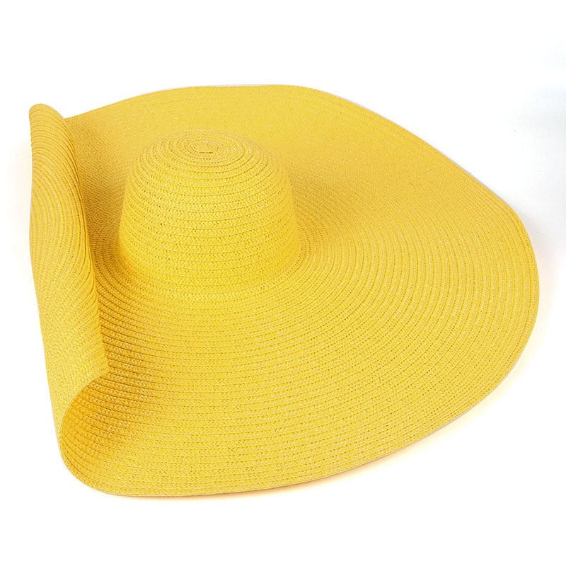 25CM Wide Brim Oversized Beach Hats For Women Large Straw Hat UV Protection - Muhaab
