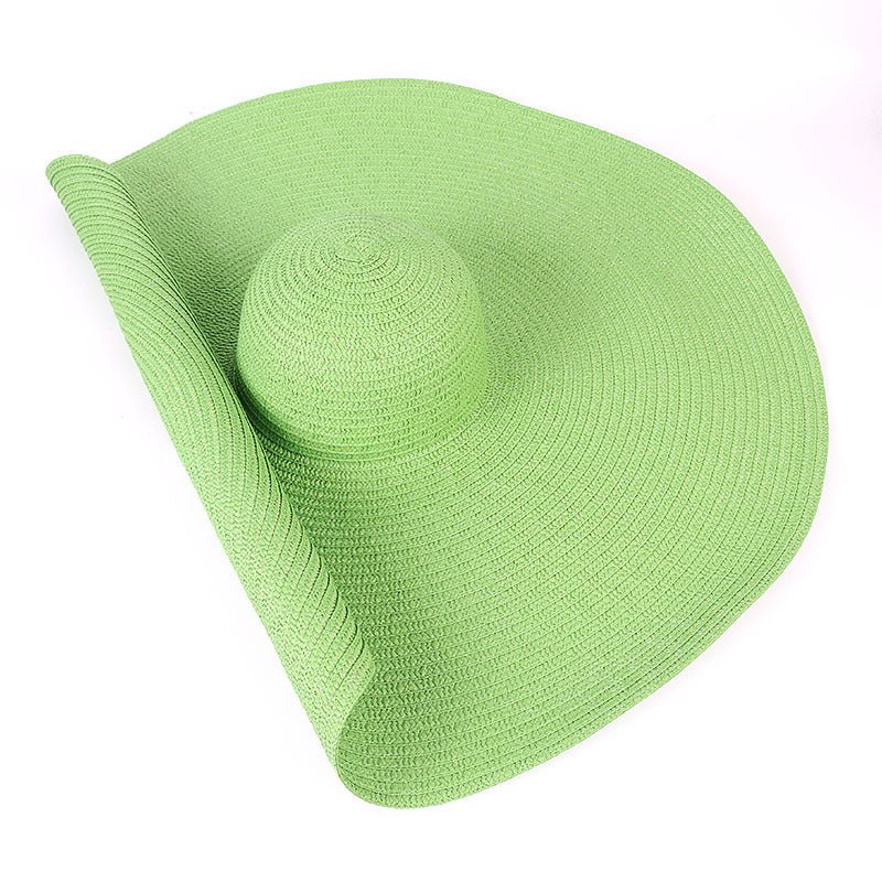 25CM Wide Brim Oversized Beach Hats For Women Large Straw Hat UV Protection - Muhaab