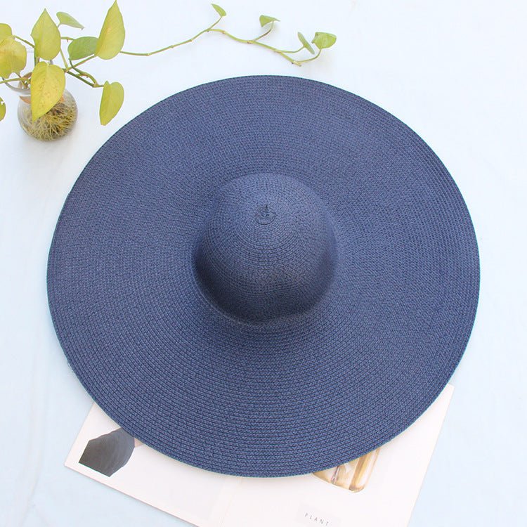 25CM Wide Brim Oversized Beach Hats For Women Large Straw Hat UV Protection - Muhaab