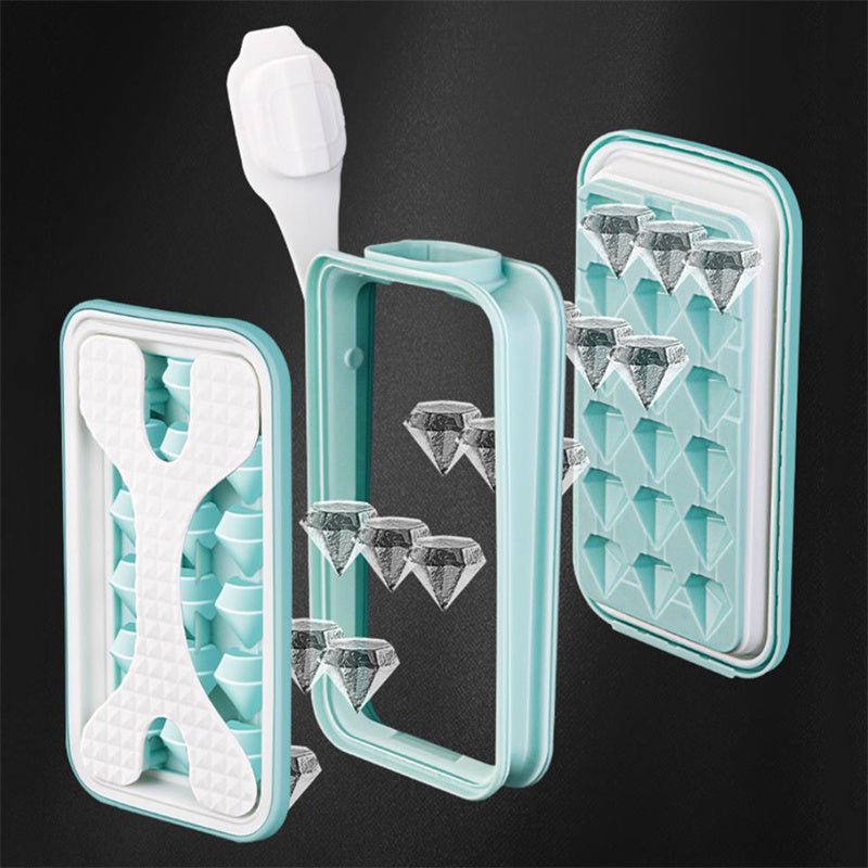 2in1 Portable Silicone Ice Ball Mold Ice Maker Water Bottle Ice Cube Mould Bottle  Diamond Curling Summer  - Muhaab