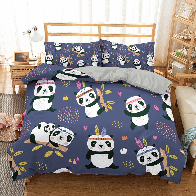 3D Digital Printing Cartoon Bedding Three-Piece Bedding Quilt Cover Pillowcase - Muhaab