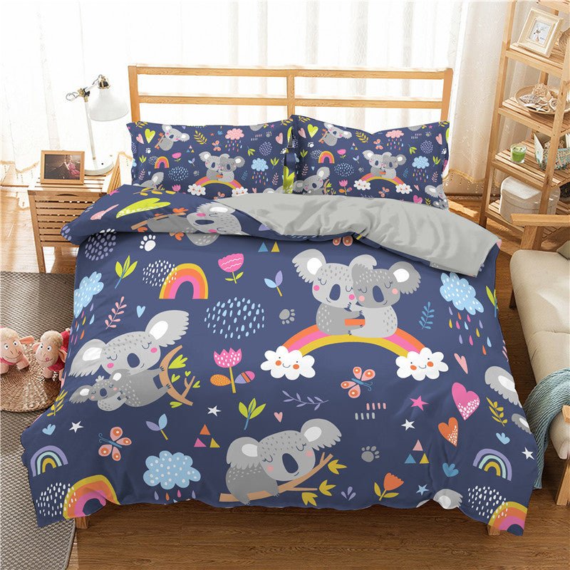 3D Digital Printing Cartoon Bedding Three-Piece Bedding Quilt Cover Pillowcase - Muhaab