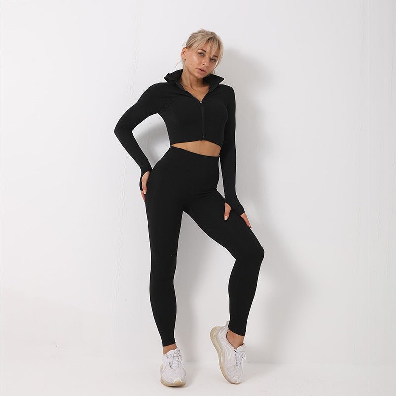 3PCS Yoga Set Seamless Sport Set Women Gym Clothing Leggings Women Crop Top Sports Bra Women Fitness Gym Tracksuit - Muhaab