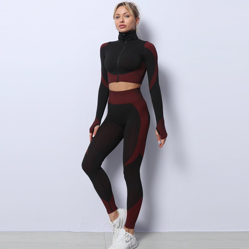 3PCS Yoga Set Seamless Sport Set Women Gym Clothing Leggings Women Crop Top Sports Bra Women Fitness Gym Tracksuit - Muhaab