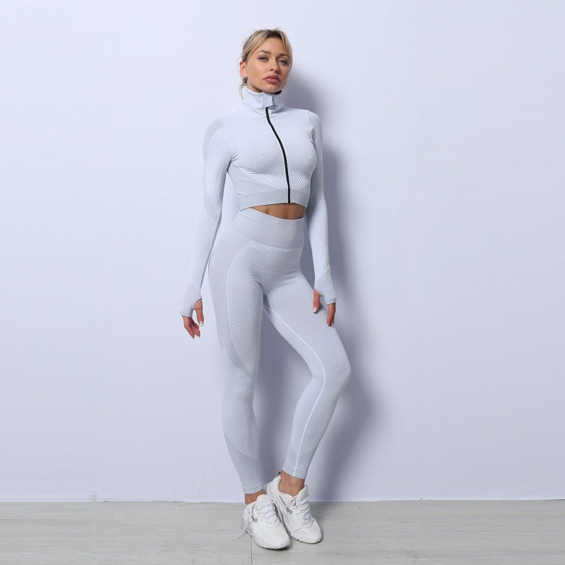 3PCS Yoga Set Seamless Sport Set Women Gym Clothing Leggings Women Crop Top Sports Bra Women Fitness Gym Tracksuit - Muhaab