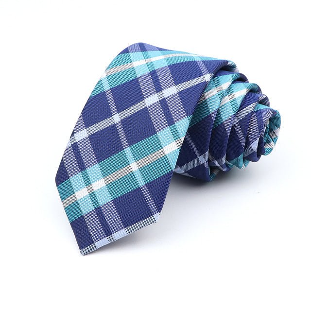 6cm Casual Ties For Men Skinny Tie Fashion Polyester Plaid - Muhaab