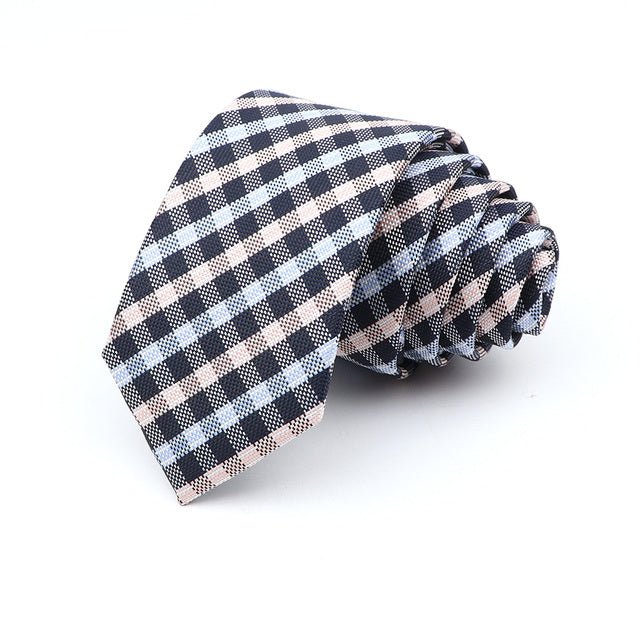 6cm Casual Ties For Men Skinny Tie Fashion Polyester Plaid - Muhaab