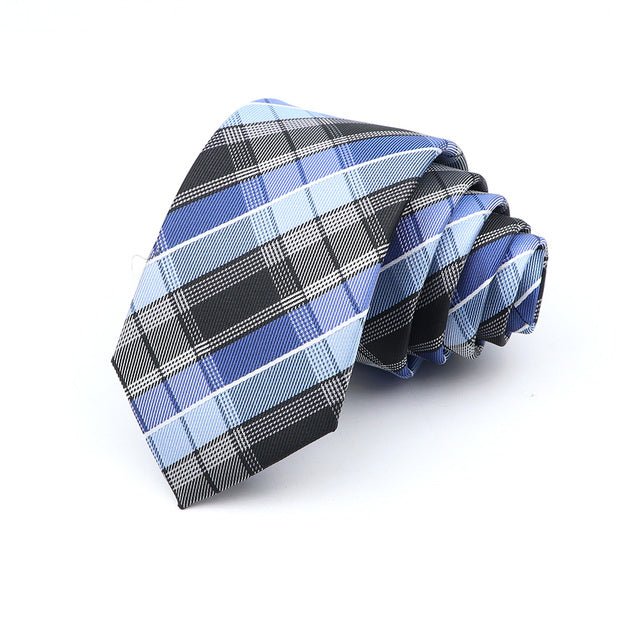 6cm Casual Ties For Men Skinny Tie Fashion Polyester Plaid - Muhaab