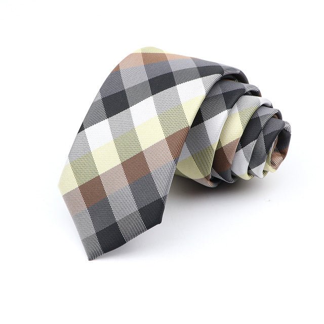 6cm Casual Ties For Men Skinny Tie Fashion Polyester Plaid - Muhaab