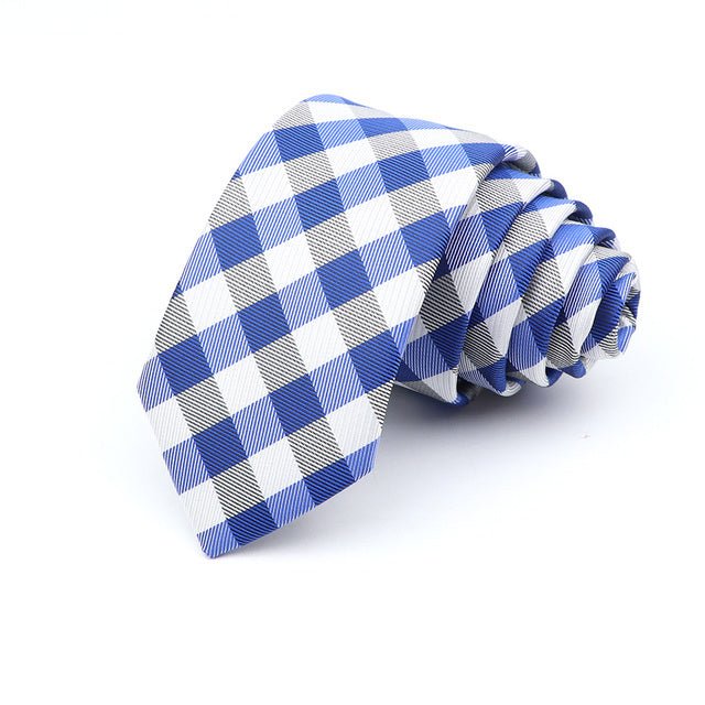 6cm Casual Ties For Men Skinny Tie Fashion Polyester Plaid - Muhaab