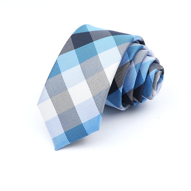 6cm Casual Ties For Men Skinny Tie Fashion Polyester Plaid - Muhaab