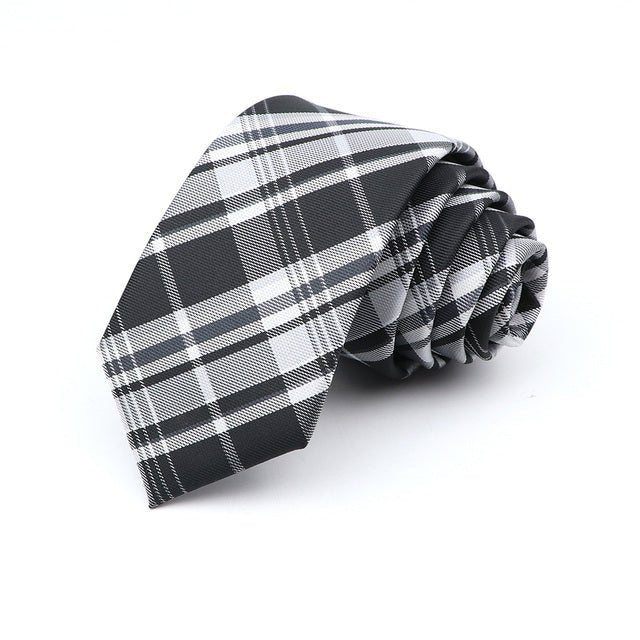 6cm Casual Ties For Men Skinny Tie Fashion Polyester Plaid - Muhaab