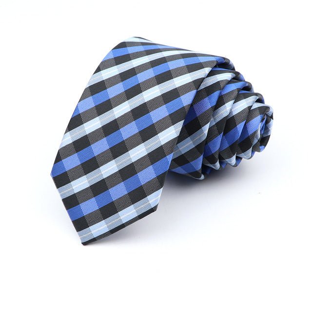 6cm Casual Ties For Men Skinny Tie Fashion Polyester Plaid - Muhaab