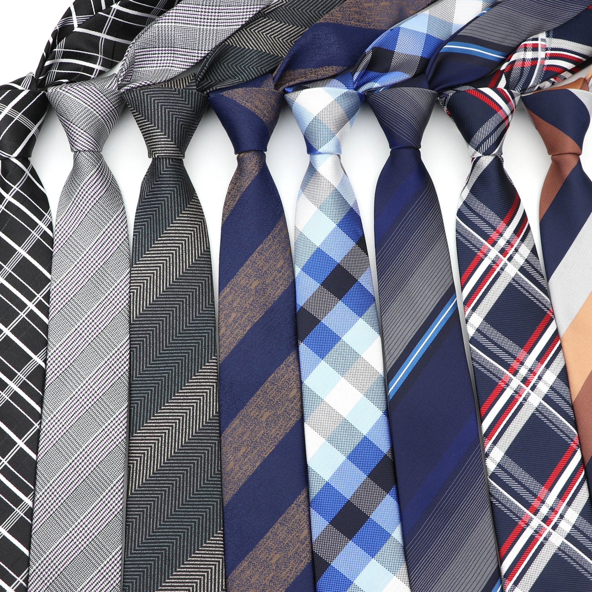 6cm Casual Ties For Men Skinny Tie Fashion Polyester Plaid - Muhaab