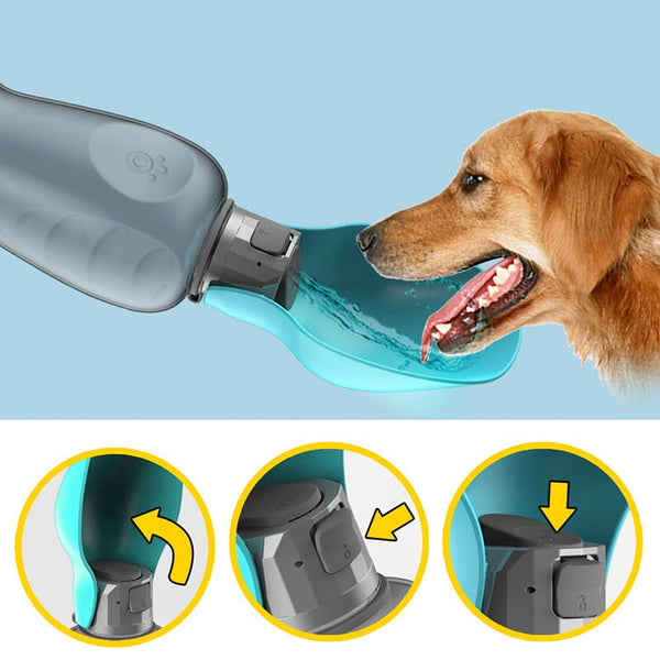 800ml Dogs Water Bottle Portable High Capacity Leakproof Pet Foldable Drinking Bowl Golden Retriever Outdoor Pet - Muhaab