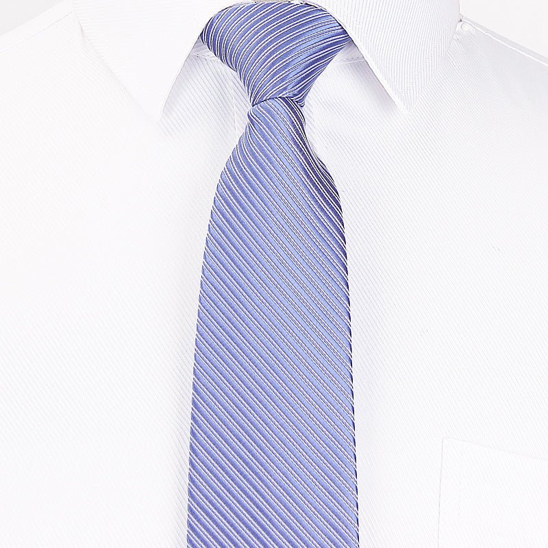 8CM Polyester Hand Tie Men's Tie Business Formal Wear Corduroy Dark Striped Tie Wholesale - Muhaab