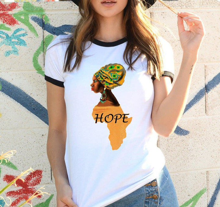 Africa Map Graphic T Shirt for Women ，Printed T-shirt - Muhaab