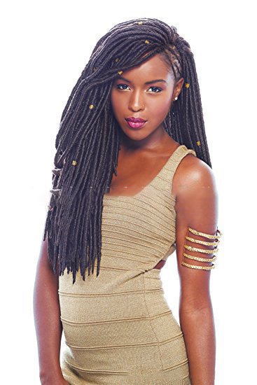 African black solid braided chemical fiber wig - Muhaab