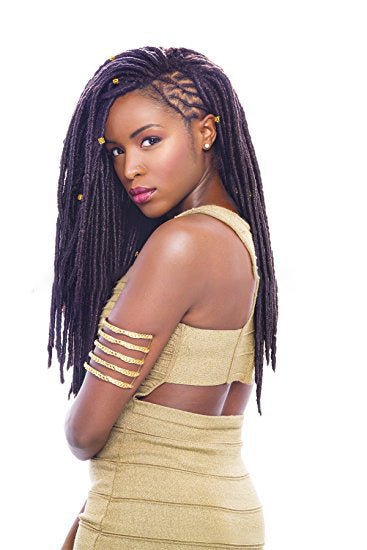 African black solid braided chemical fiber wig - Muhaab