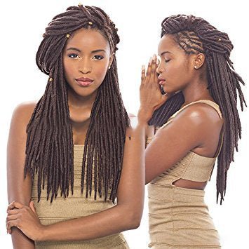 African black solid braided chemical fiber wig - Muhaab