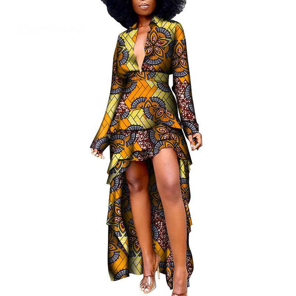 African Ethnic Women'S Dress African Batik Print Dress - Muhaab