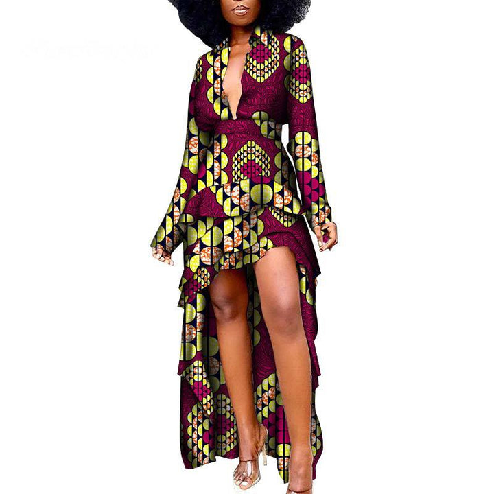 African Ethnic Women'S Dress African Batik Print Dress - Muhaab