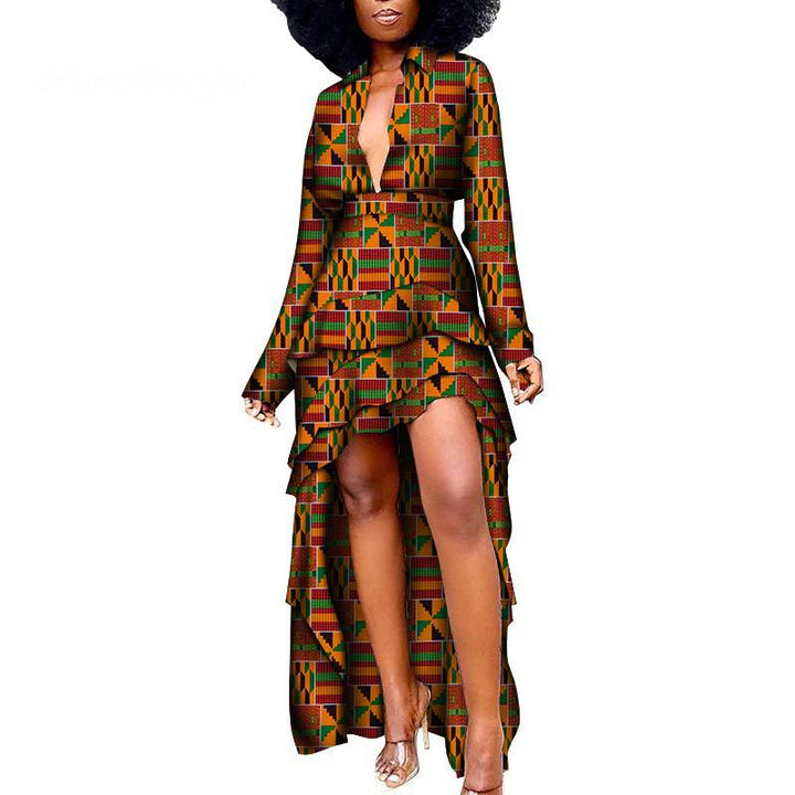 African Ethnic Women'S Dress African Batik Print Dress - Muhaab