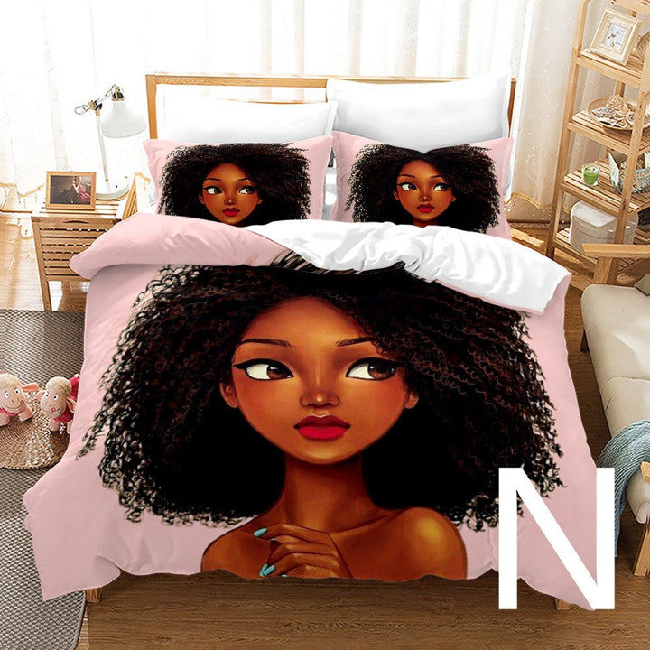 African Girl 3D Printed Bedding Set - Muhaab