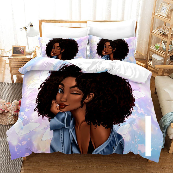 African Girl 3D Printed Bedding Set - Muhaab