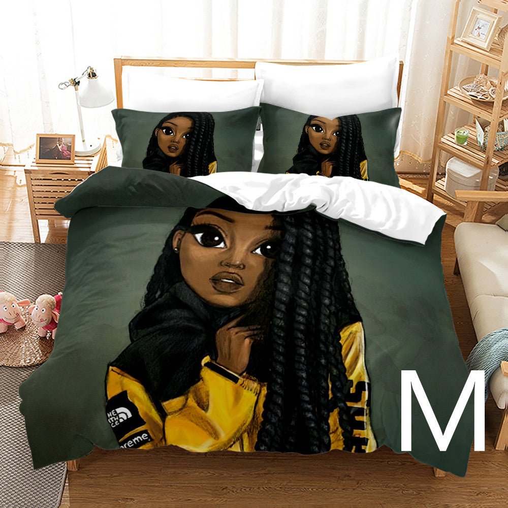 African Girl 3D Printed Bedding Set - Muhaab