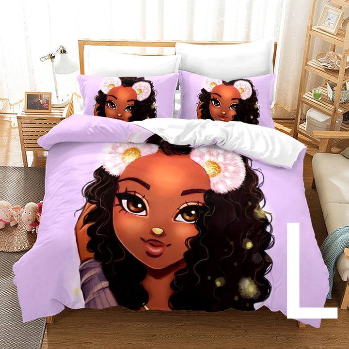 African Girl 3D Printed Bedding Set - Muhaab