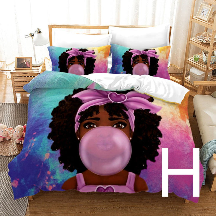 African Girl 3D Printed Bedding Set - Muhaab